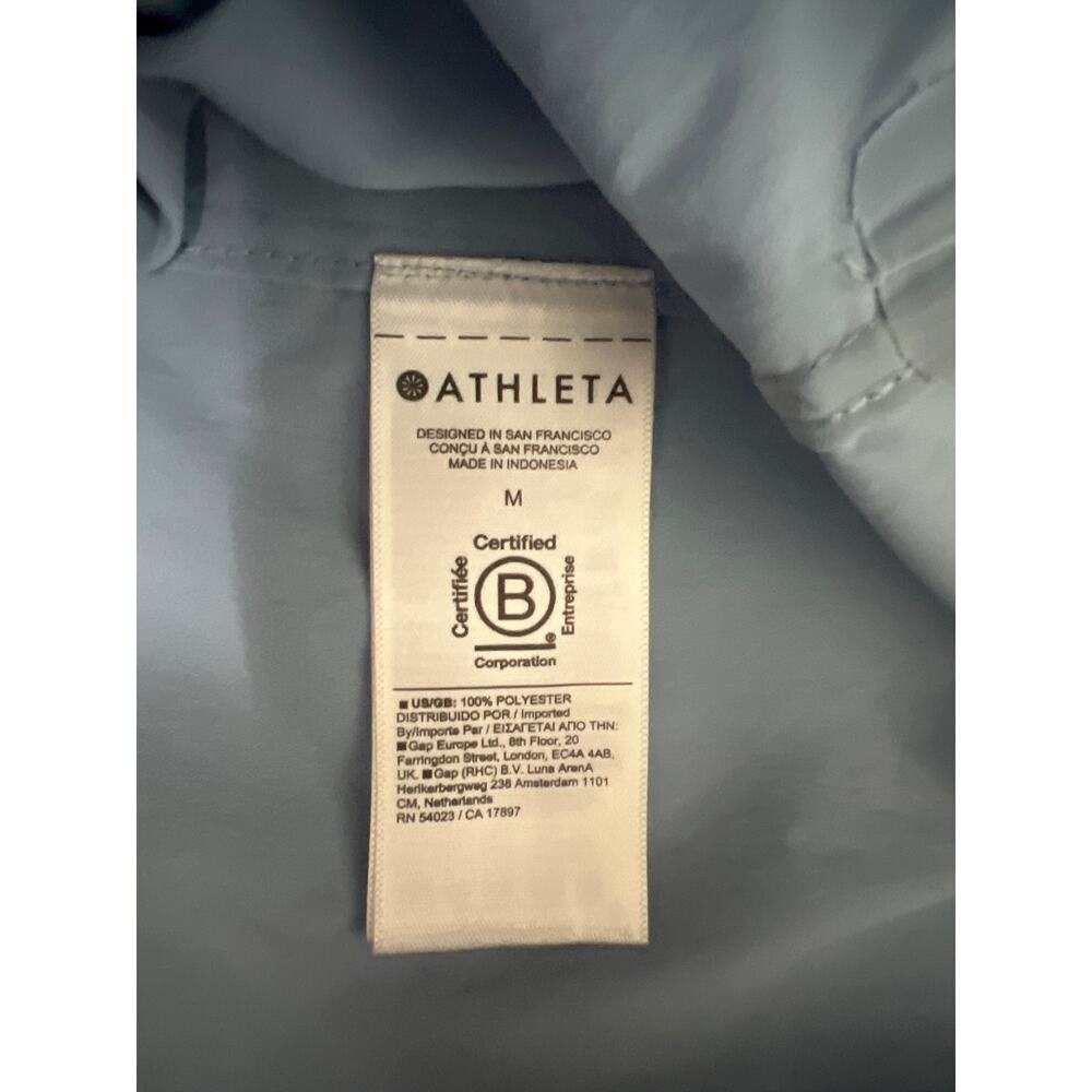 NWT Athleta, Oversized Performance Poplin Top Button Up Shirt Medium Heron Blue - Picture 8 of 12